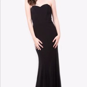 Colette by Mon Cheri Strapless Black Gown 10